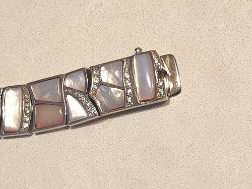 Beautiful SETA Sterling Silver 925 CZ Diamond Bracelet & Pendant