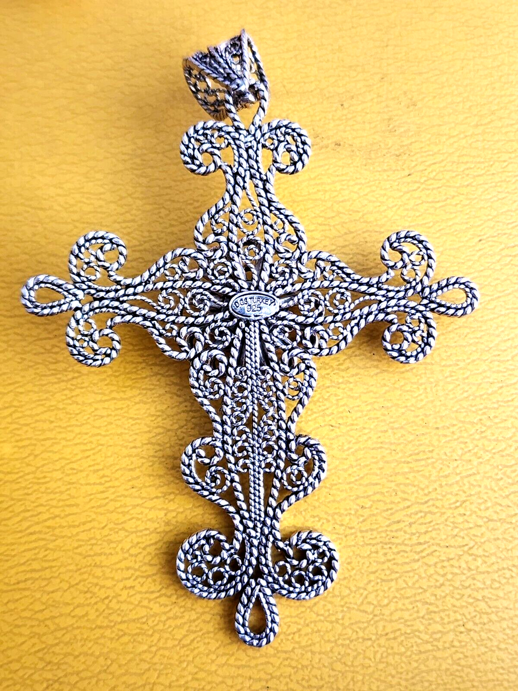 DGS Turkey Sterling Filigree Cross Pendant