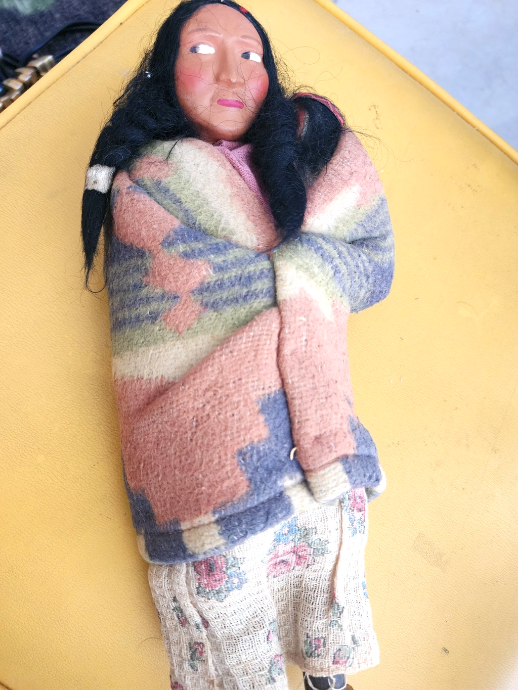 ANTIQUE SKOOKUM MOTHER  BABY INDIAN Doll 12" Blanket BEAUTIFUL