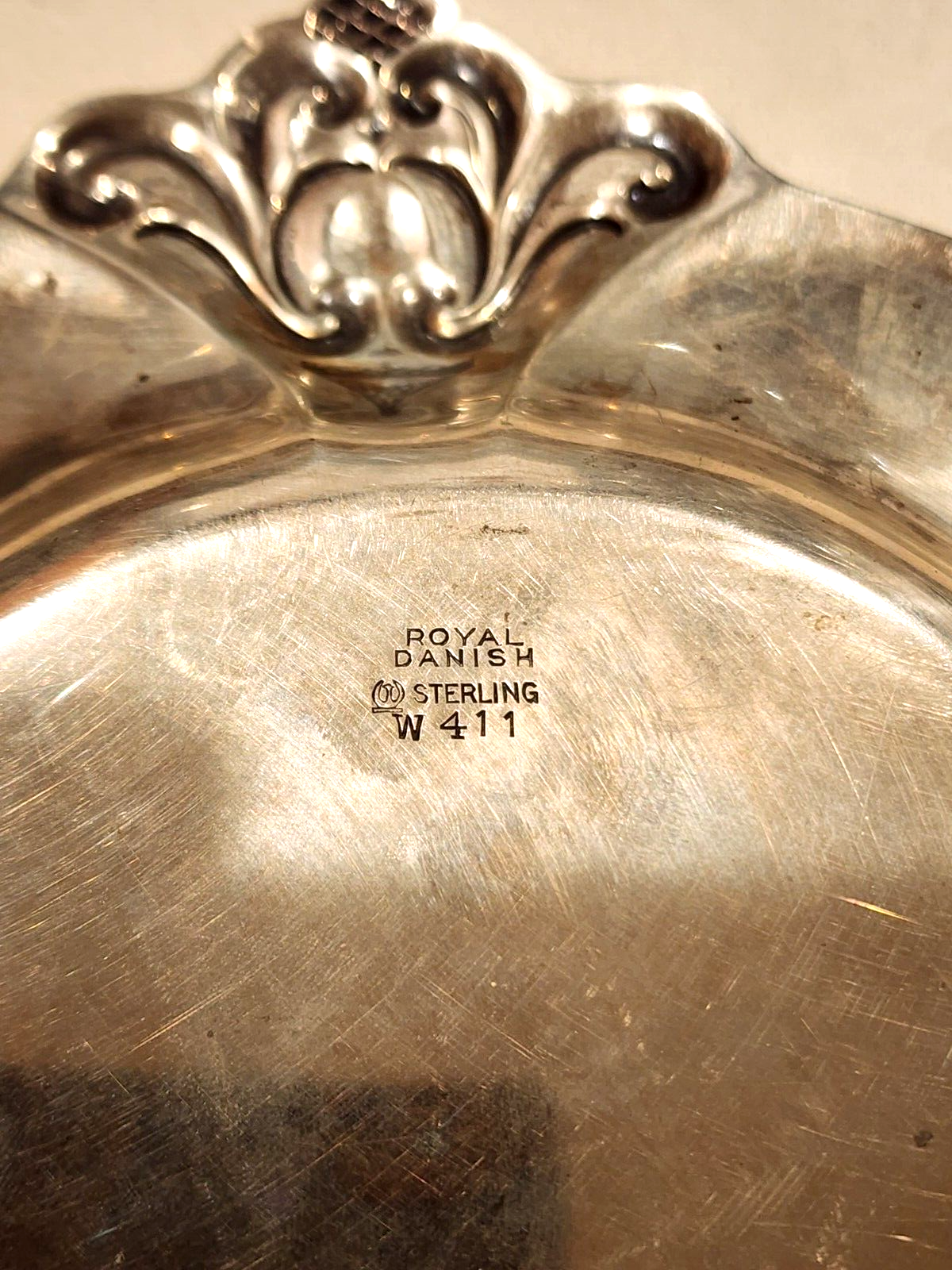 RARE INTERNALTIONAL ROYAL DANISH  STERLING SILVER W411 17" TRAY