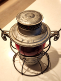 ADAMS & WESTLAKE CO NY-CHICAGO-PHILA ADLAKE  #250 KERO RR LANTERN RED GLOBE