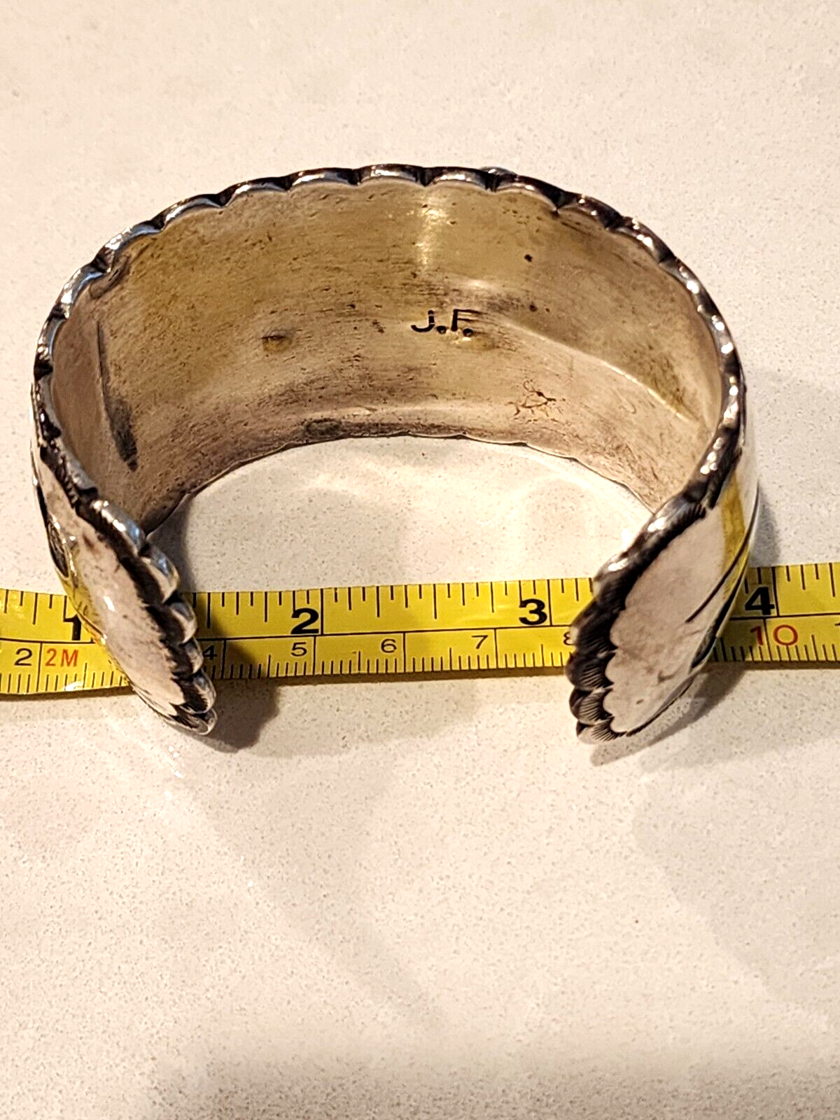 Vintage Huge Sterling Silver Cuff By Johnny Frank Navajo