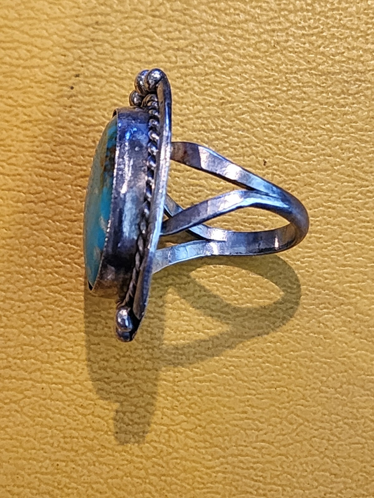 Sterling Silver 925 Native American Navajo Natural Turquoise Ring Sz 5.75