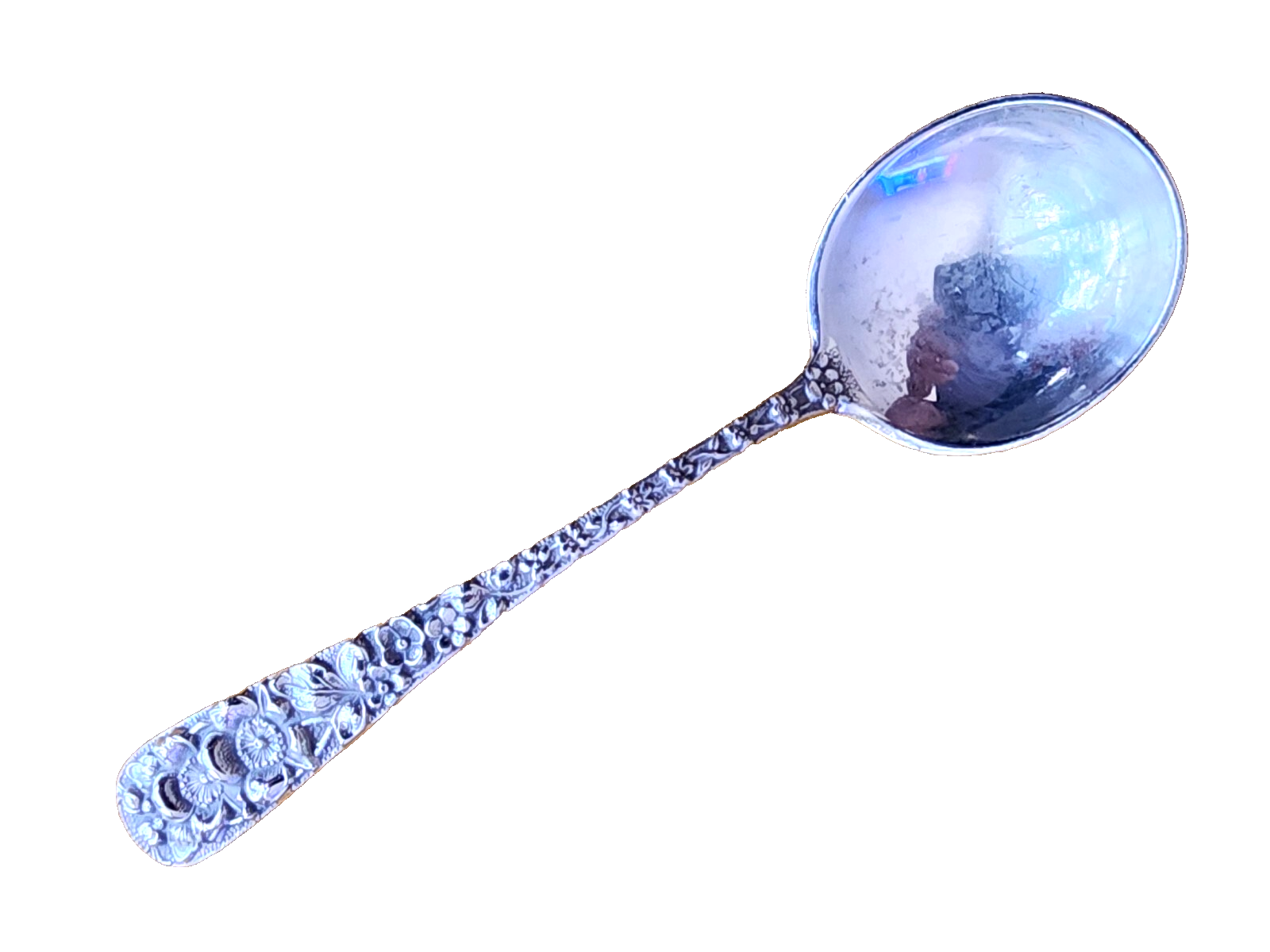 Stieff Forget Me NOT Pattern Sterling Silver Baby Spoon 4.5"