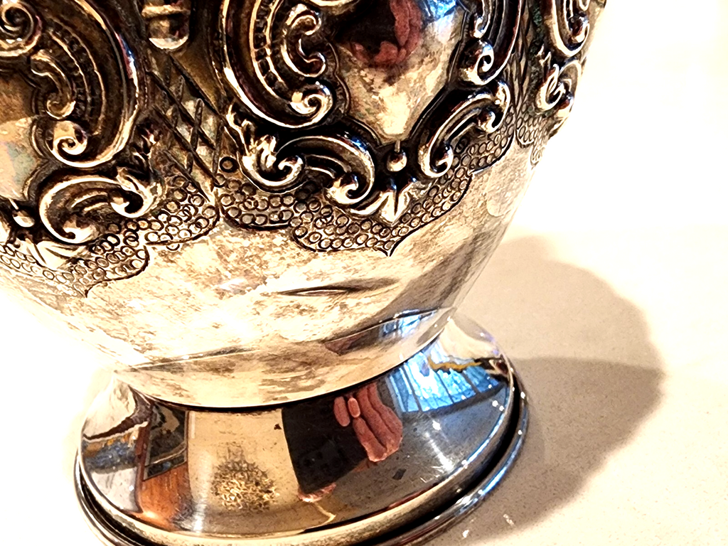 Antique Judaica Sterling Silver Liquor Bottle