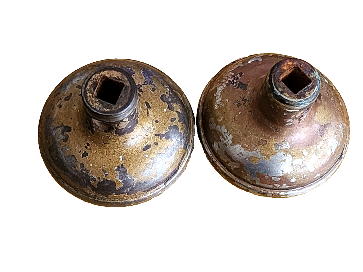 Pair of Antique Victorian Embossed Metal Door Knobs Eastlake