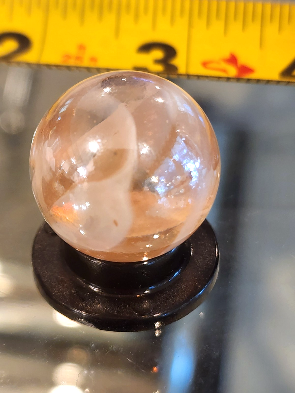 Vintage Iridescent Bubbled White Swirl Glass Peltier Shooter Marble 1"
