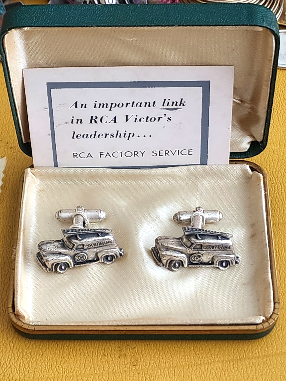 Vintage, 1940s RCA Service Van Cufflinks