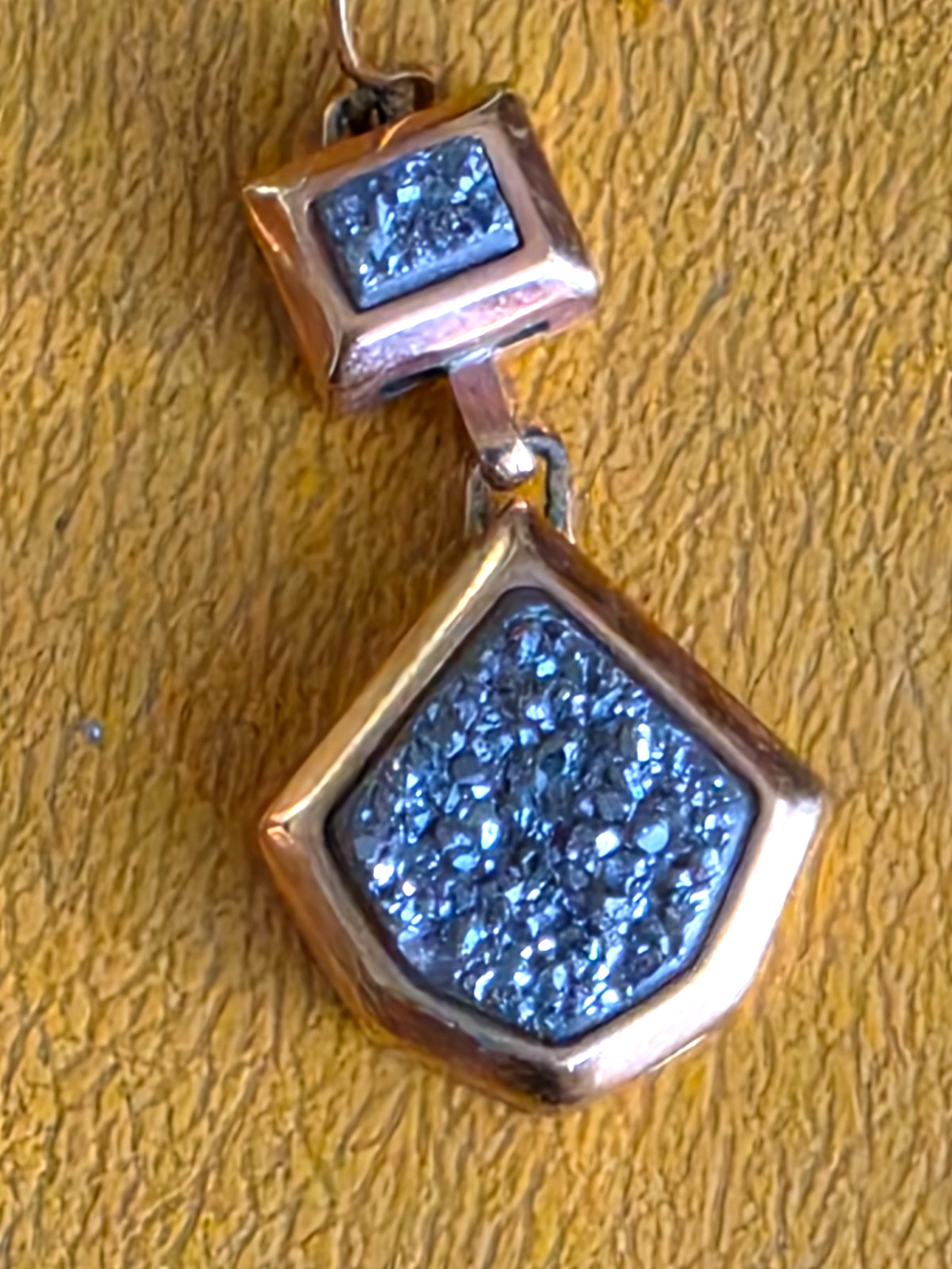 Marcia Moran Rounded Goldtone Druzy Earrings