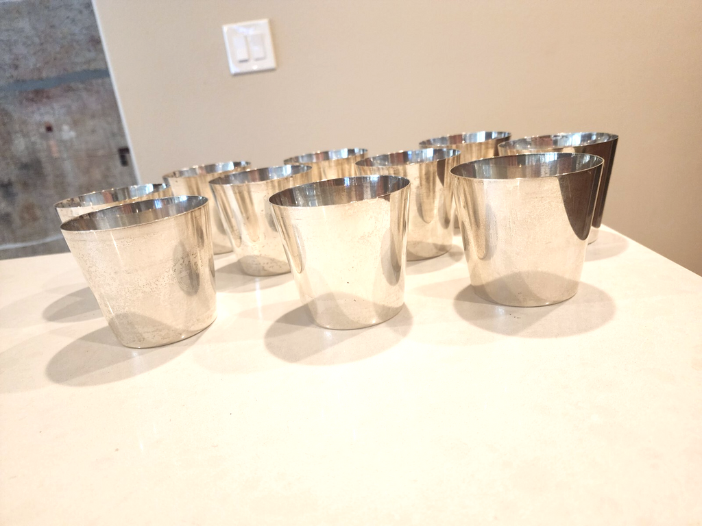 Set of 10 Sterling Silver TIFFANY & CO Mint Julep Cups Monogrammed