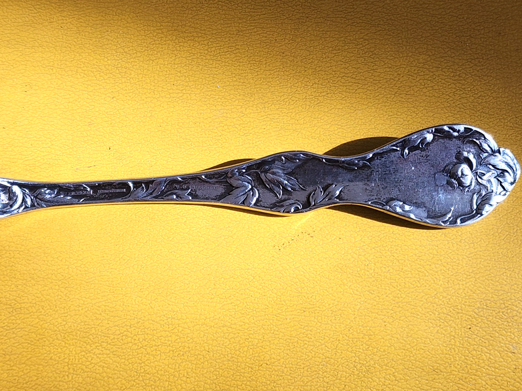 Les Cinq Fleurs by C. D. Peacock Sterling Serving Spoon w/Etched Bowl 8 3/8"