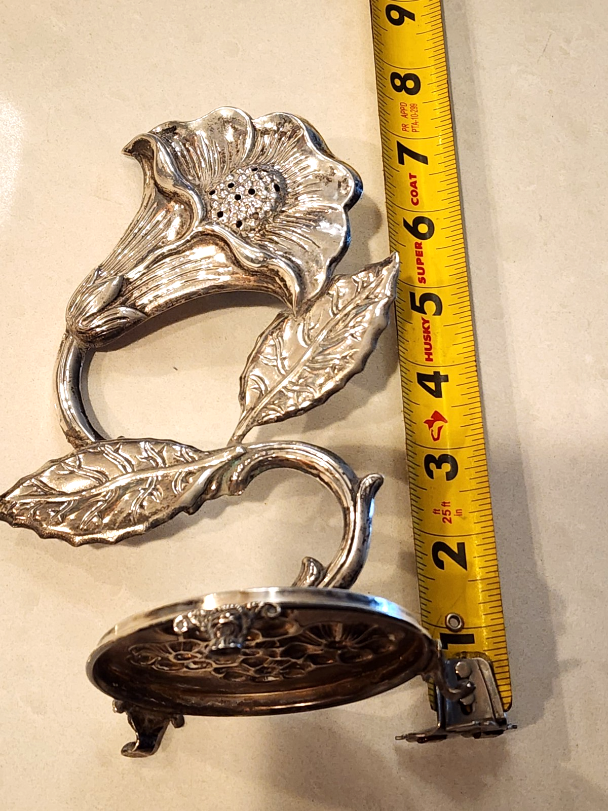 Sterling Silver Judaica  Dazor M Spice Box Flower Marked 925
