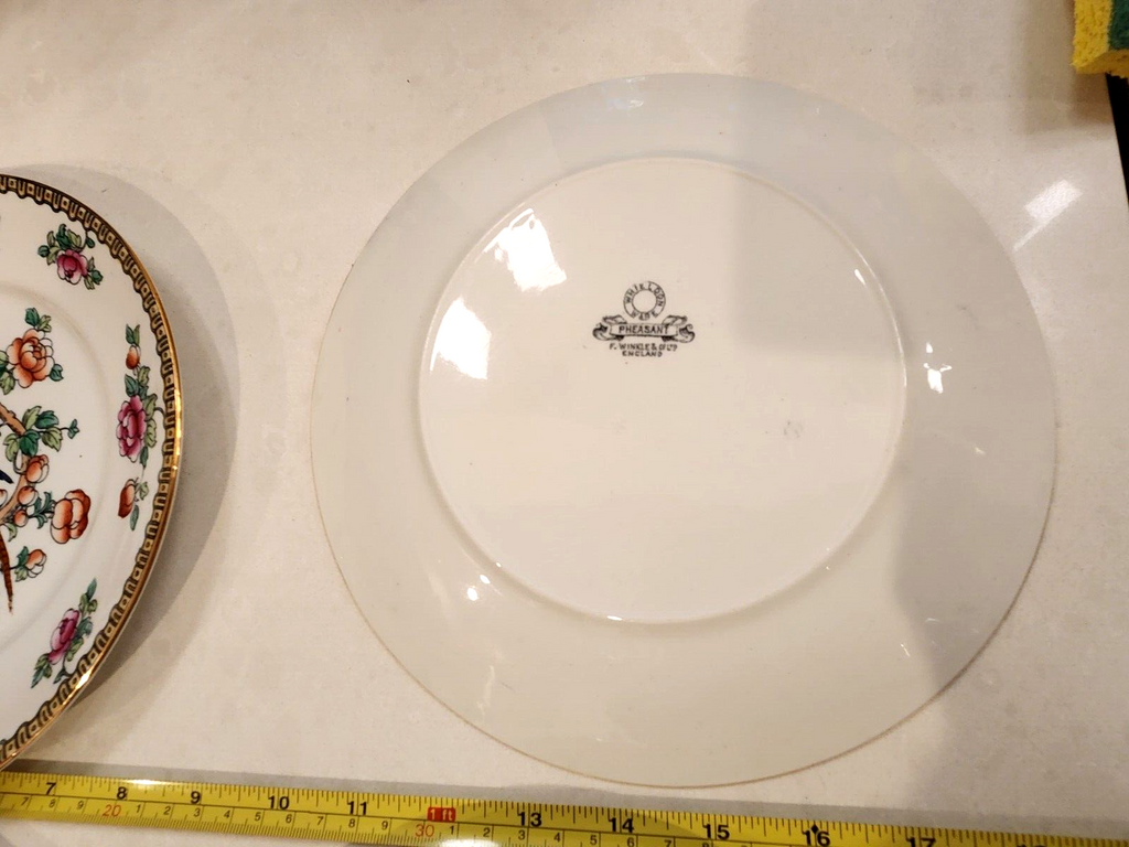 Set of 4 . Winkle & Co England Pheasant Bird Flowering Tree Branch 9" Plate