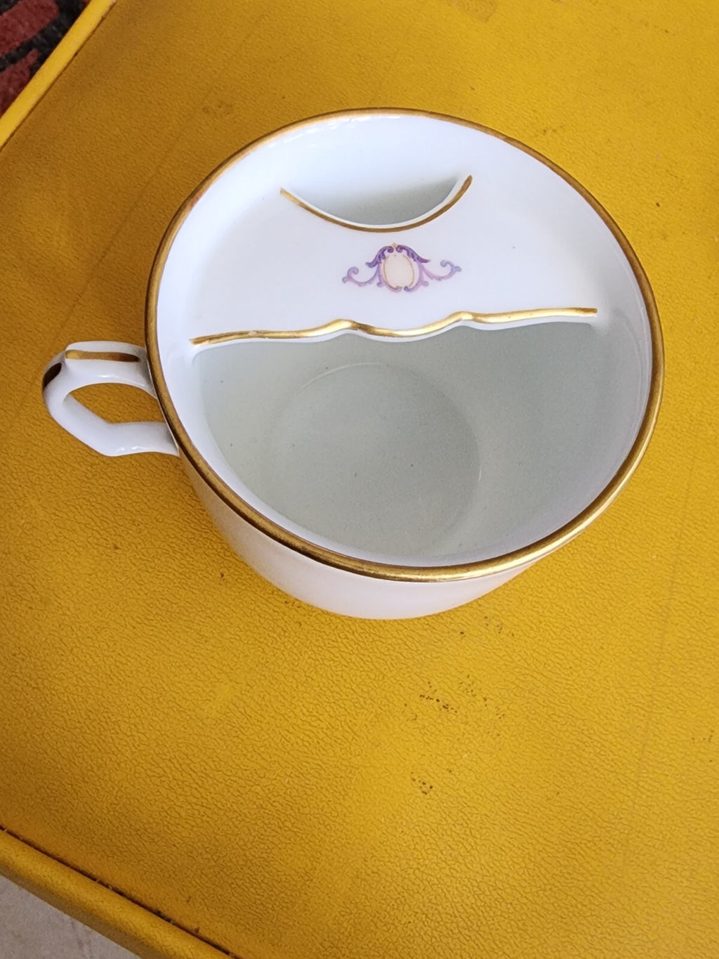 Antique Victorian Lady Portrait Hand Painted Mustache Cup Porcelain Rare