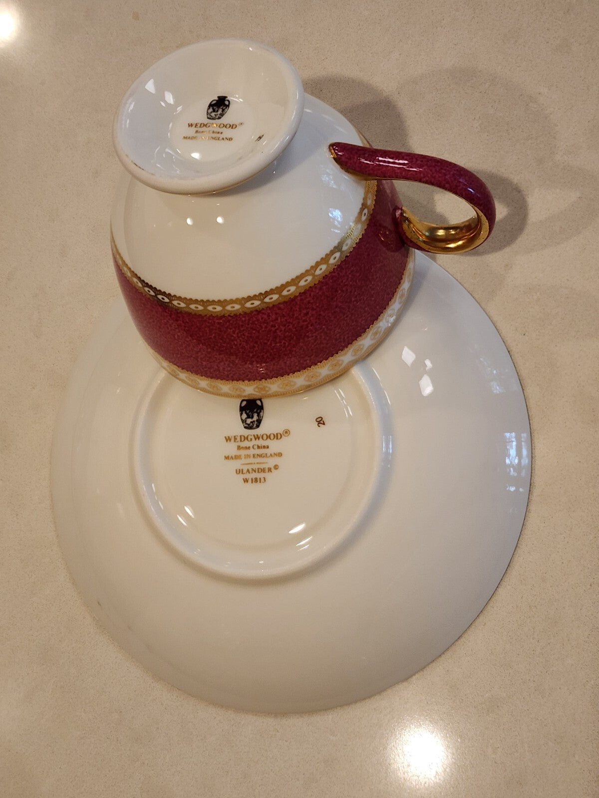 Wedgwood W1813 Ulander Powder Ruby Cup & Saucer 12 Available