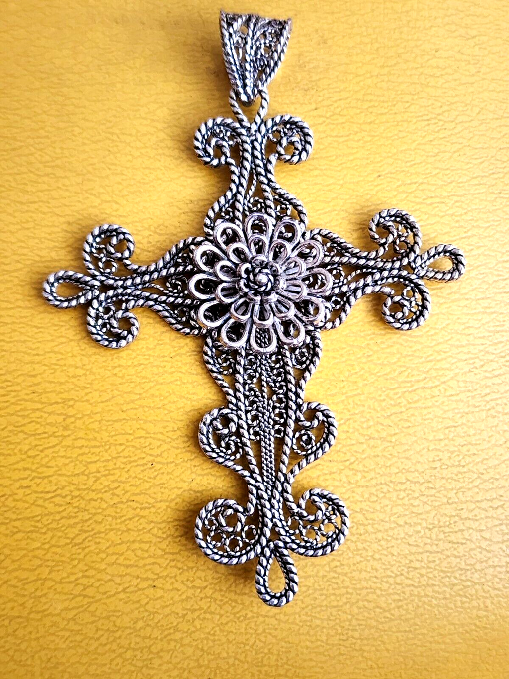 DGS Turkey Sterling Filigree Cross Pendant