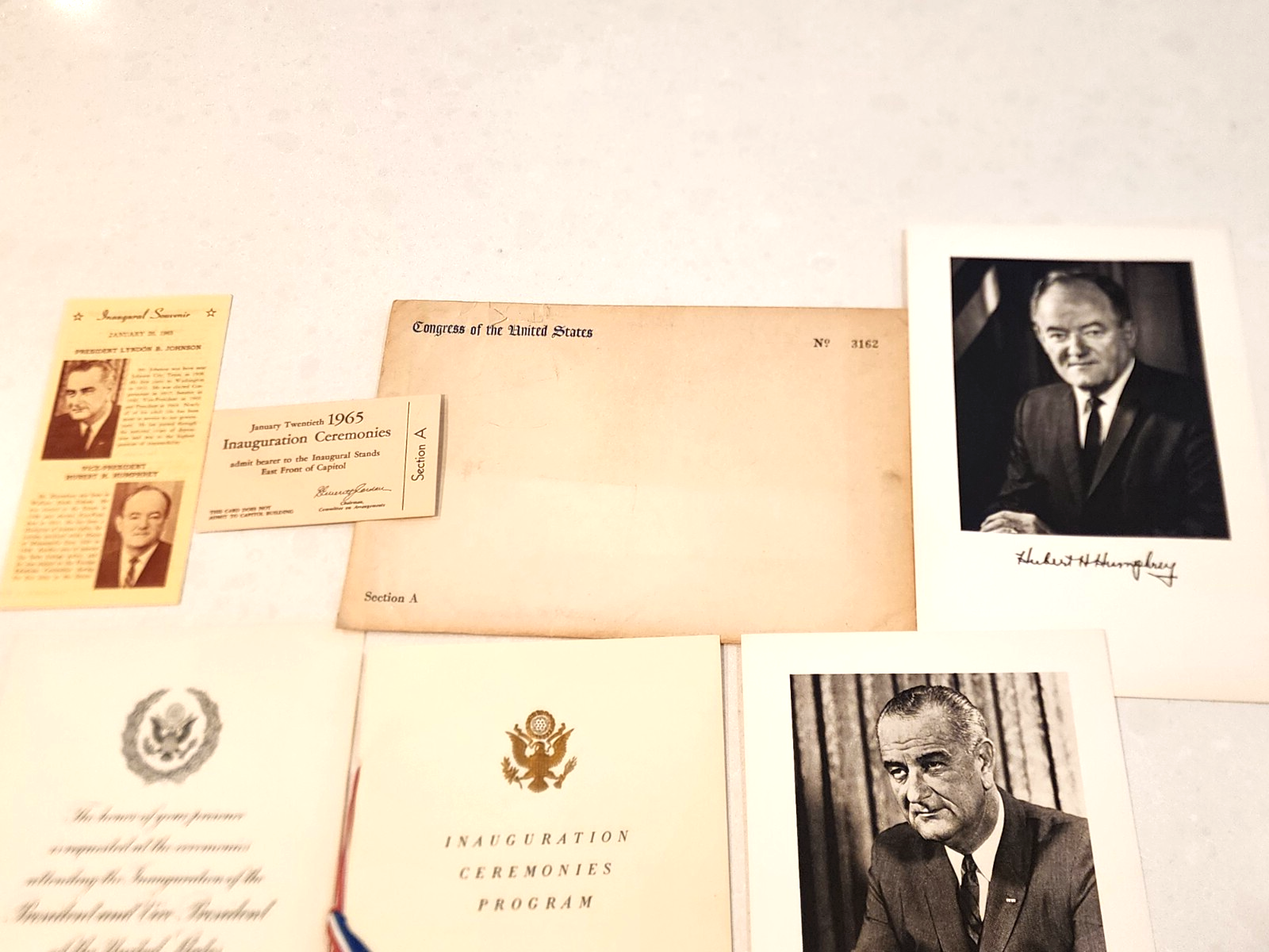 1965 Congressional Inaugural Program LBJ/HHH Envelope No.3162 Lyndon Johnson