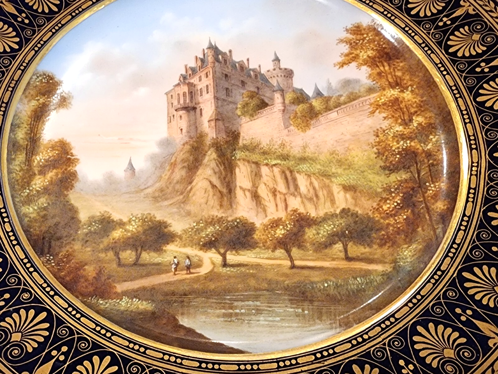 Sevres Porcelain Plate Chateau Des Veauce 19c