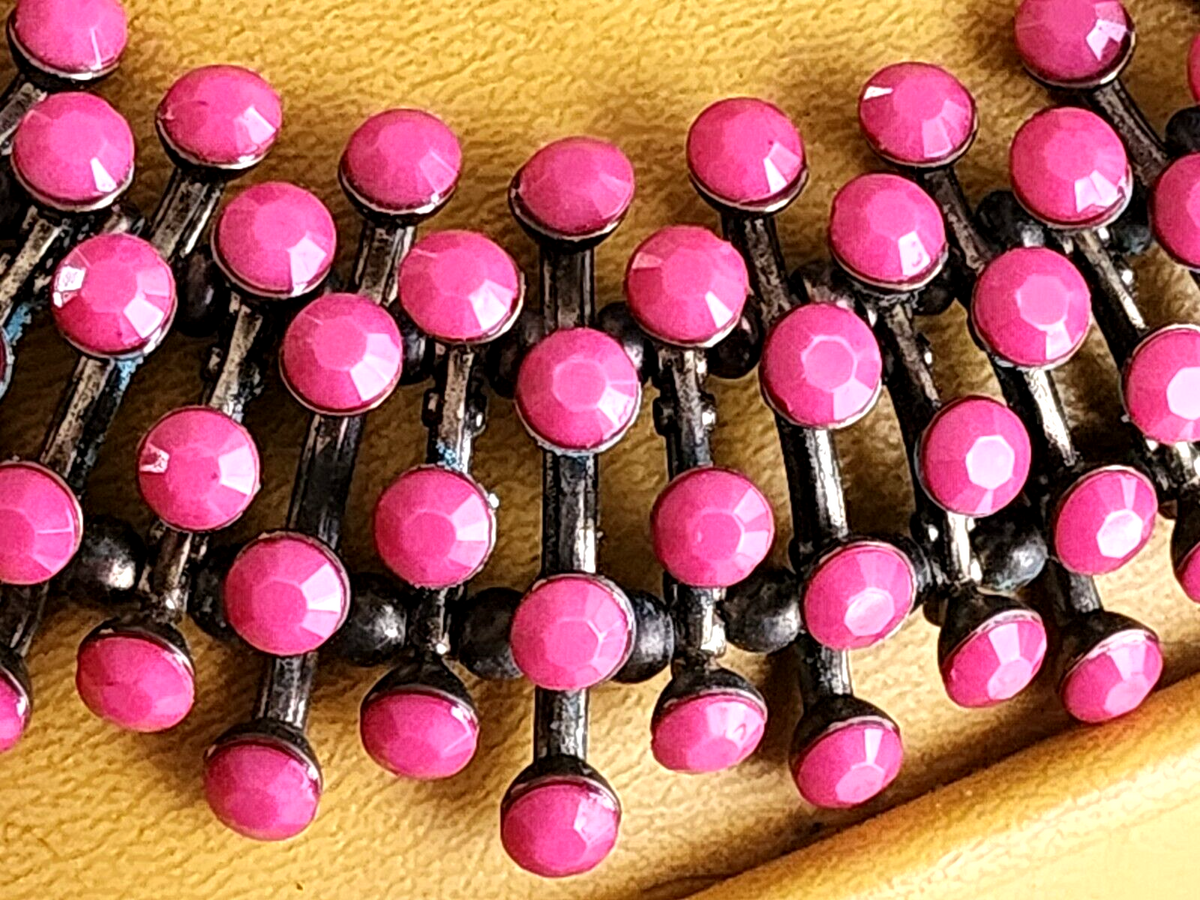 Vintage Midcentury Pink Ball Copper Choker Necklace