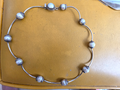 Nine BEADED Vintage Sterling Silver 0.925 18" CHOKER Chain Necklace