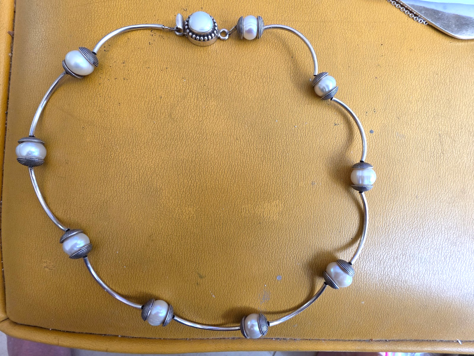 Nine BEADED Vintage Sterling Silver 0.925 18" CHOKER Chain Necklace