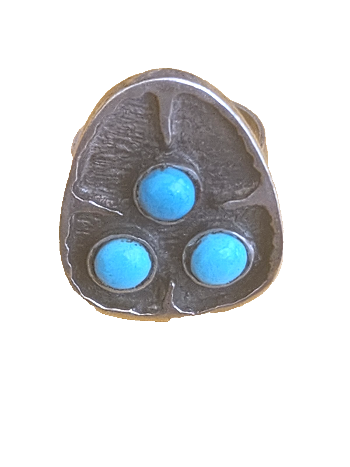 Vintage 925 Sterling Silver Native American Elongated Turquoise Ring 6.75s, 6.4g