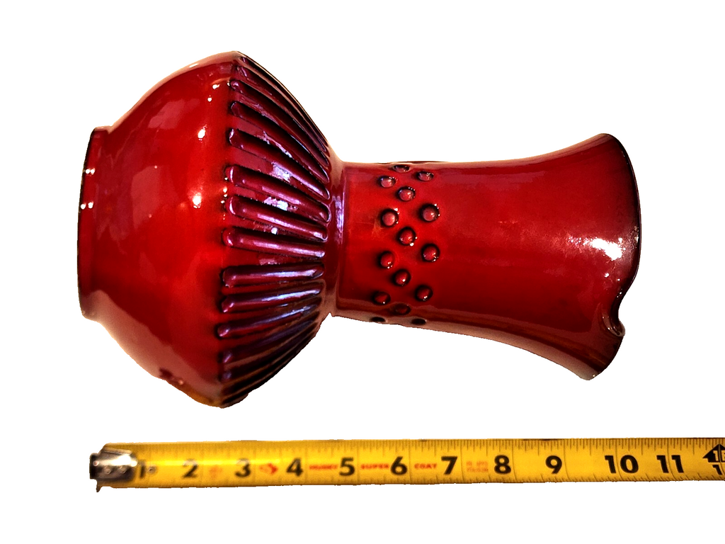 Rosenthal Netter Ceramic Pitcher Red Italian Vintage Signed with Handle 10"