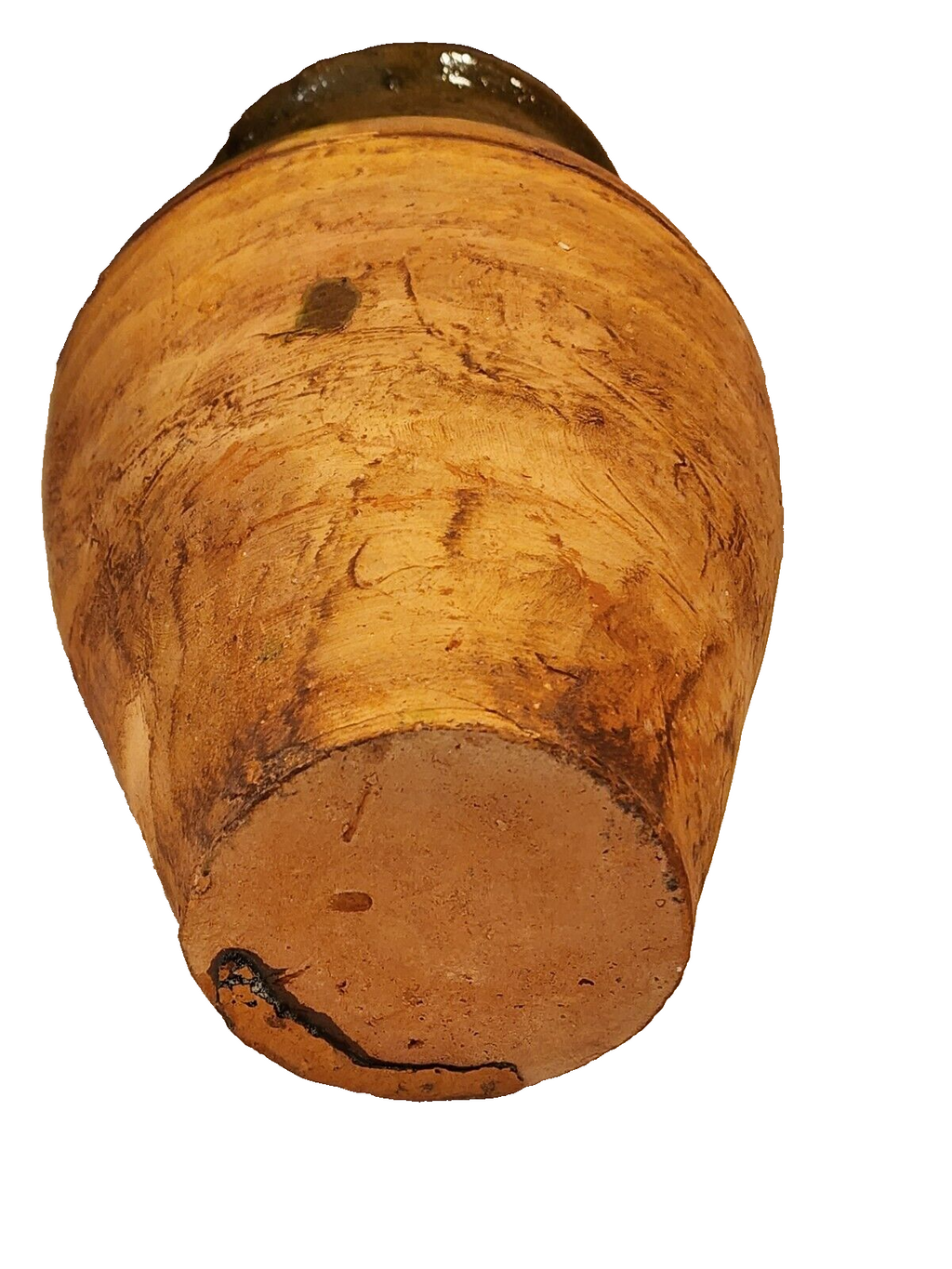 ANTIQUE TURKISH 10" TERRACOTTA JUG WITH LEAD TAG