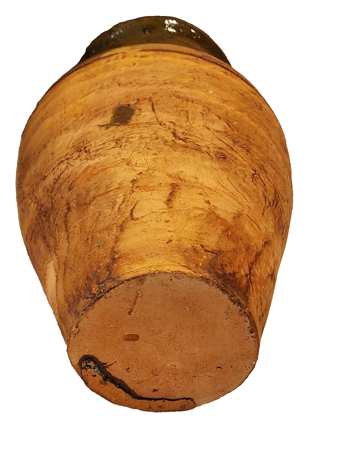 ANTIQUE TURKISH 10" TERRACOTTA JUG WITH LEAD TAG