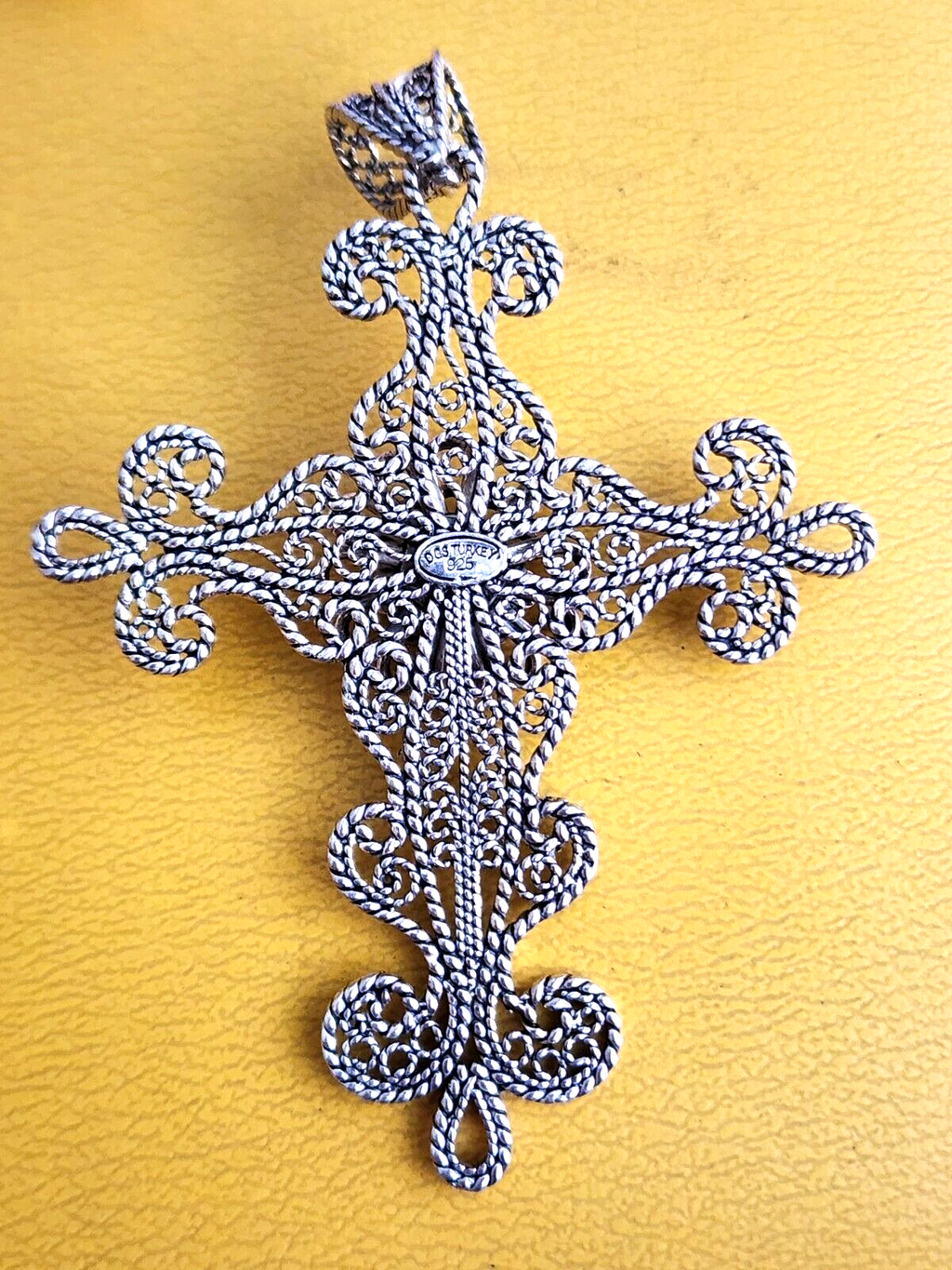 DGS Turkey Sterling Filigree Cross Pendant