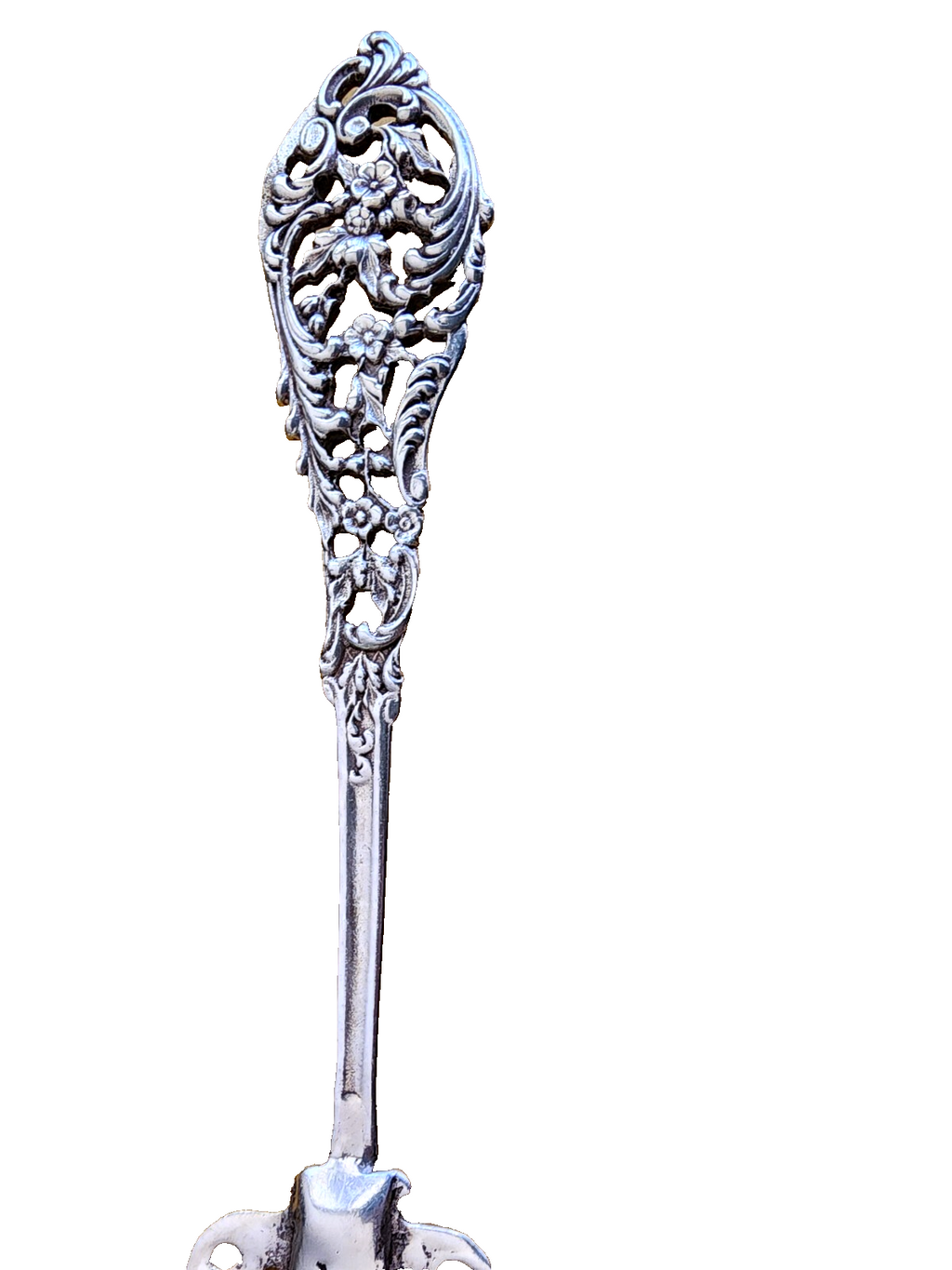 Heavy Sterling Silver Elegant Slotted Serving Spoon Excellent Condition