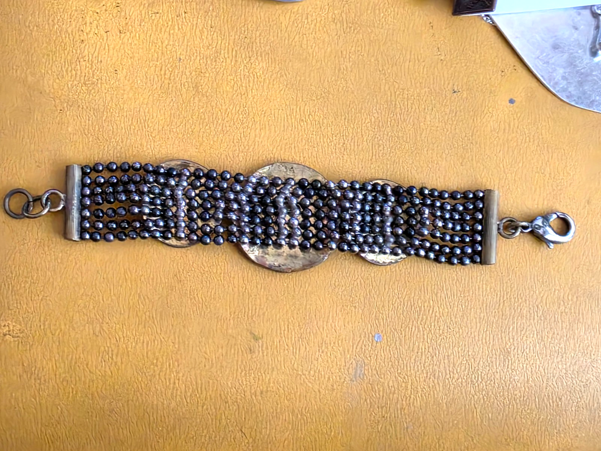 Vintage Medusa Bracelet With Bead Style Chain