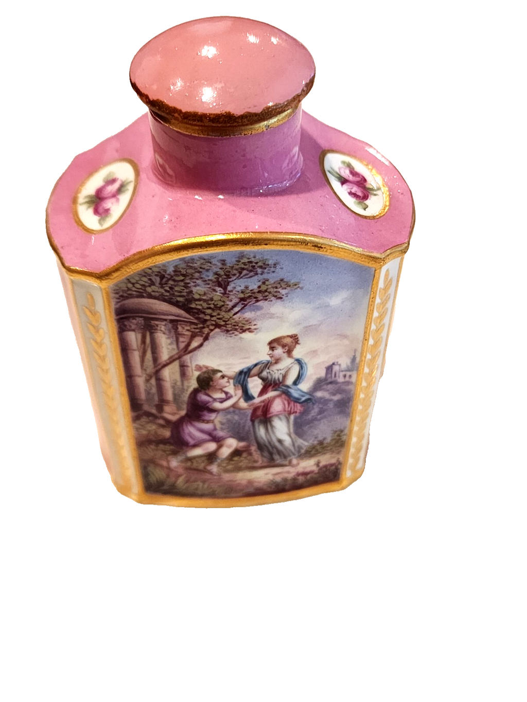 Stunning 19th Century Hand Painted Sevres Porcelain Tea Caddy