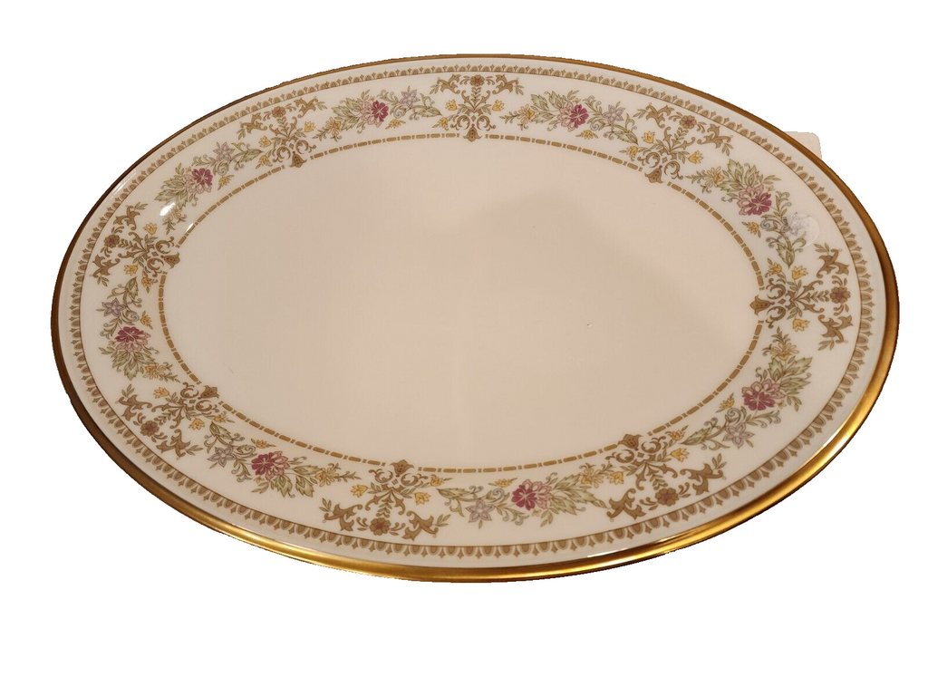 RARE! DISCONTINUED LENOX CHINA CASTLE GARDEN PATTERN 16 3/8" OVAL PLATTER NEW