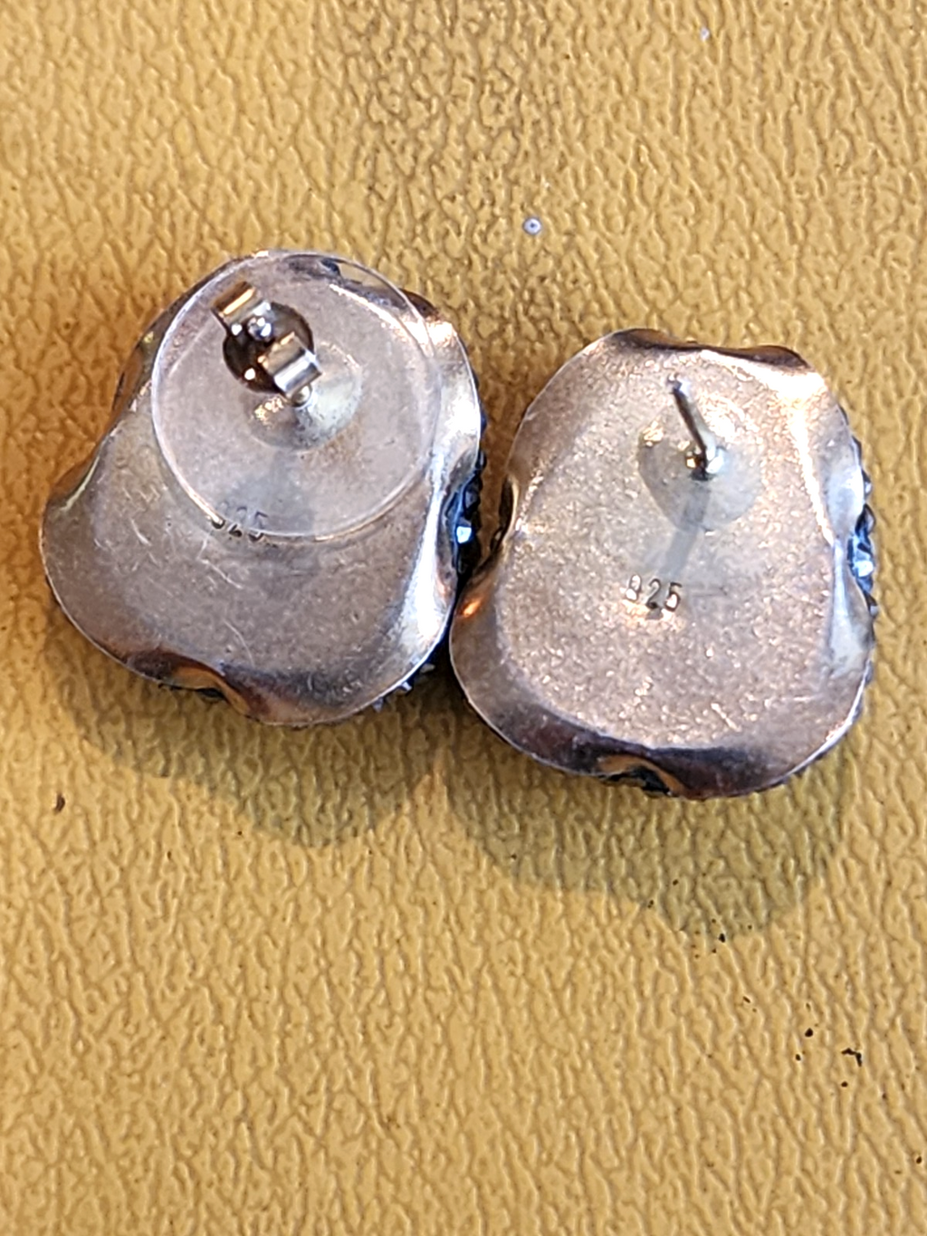 Aquamarine Druzy Stone 925 Sterling Silver Stud Earrings