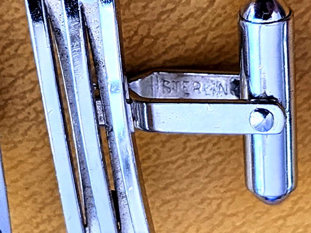 Midcentury Sterling SCufflinks Bar Men's Accessories Suit Business Formal
