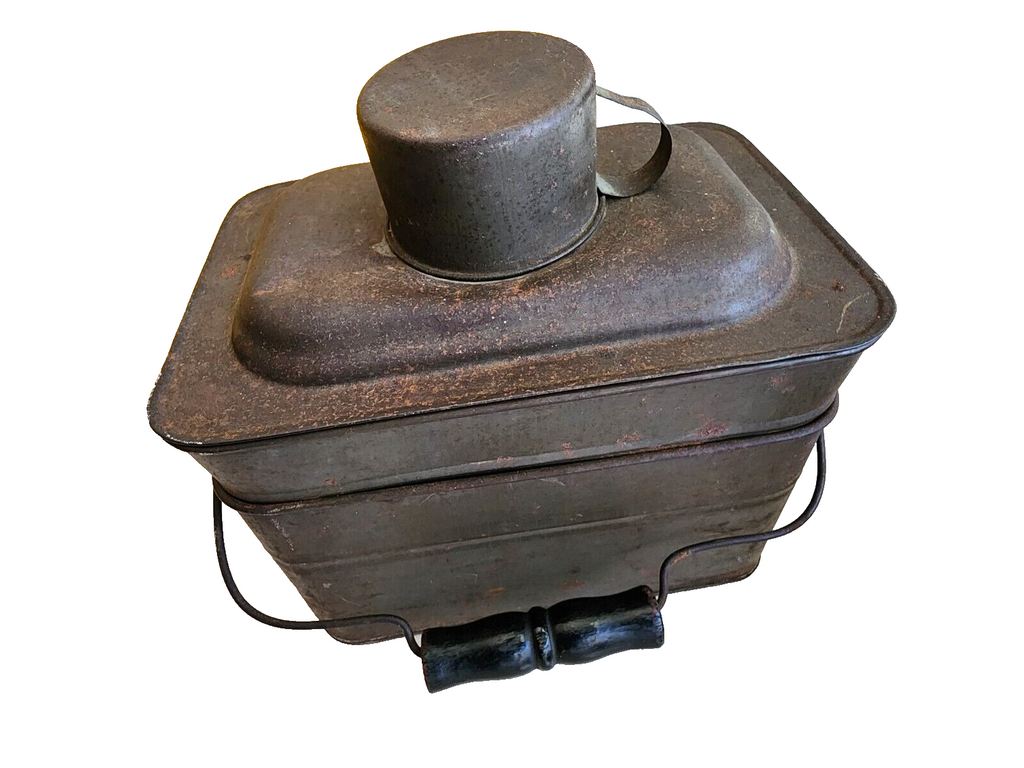Antique Miners Railroad Metal Lunchbox Complete HTF VGC