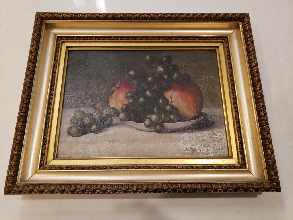 Antique Hally Louise Lyon Hand Painted Art 14 x 11.5"