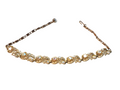 VINTAGE GOLD TONE AURORA BOREALIS RHINESTONE FLOWER NECKLACE
