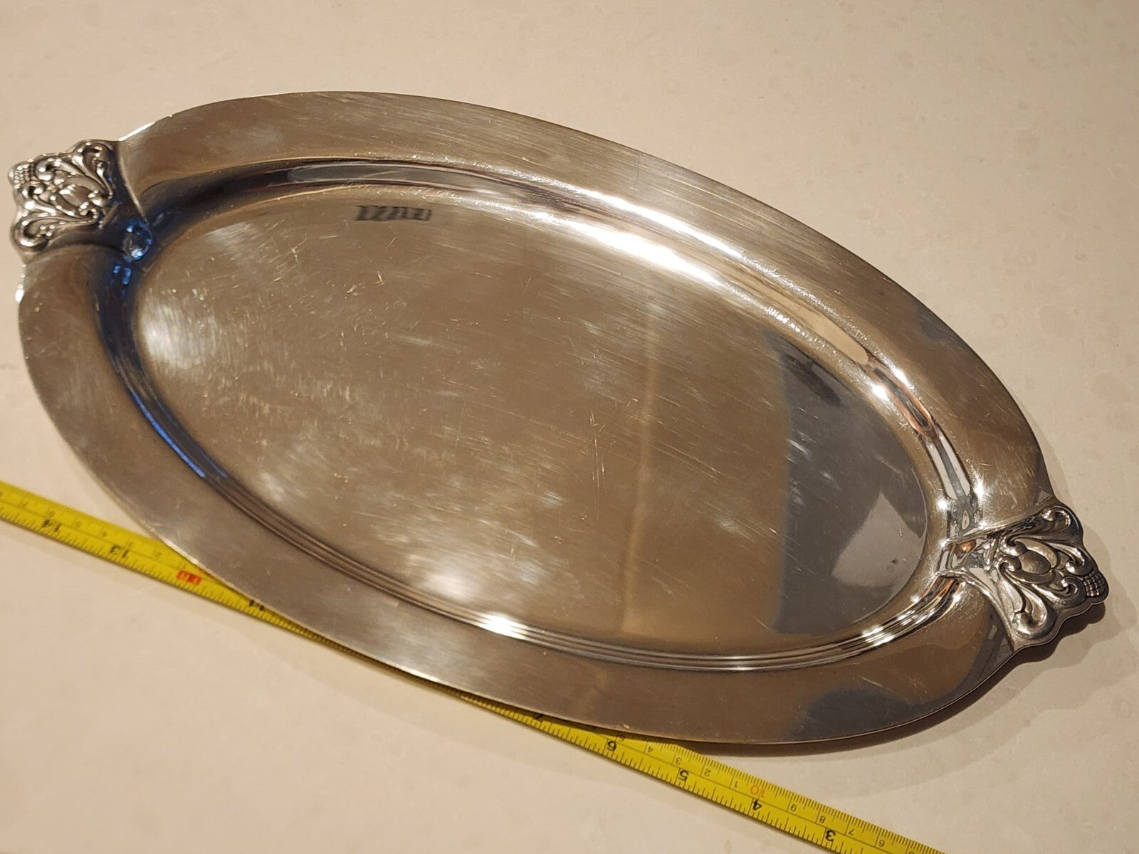 RARE INTERNALTIONAL ROYAL DANISH  STERLING SILVER W411 17" TRAY