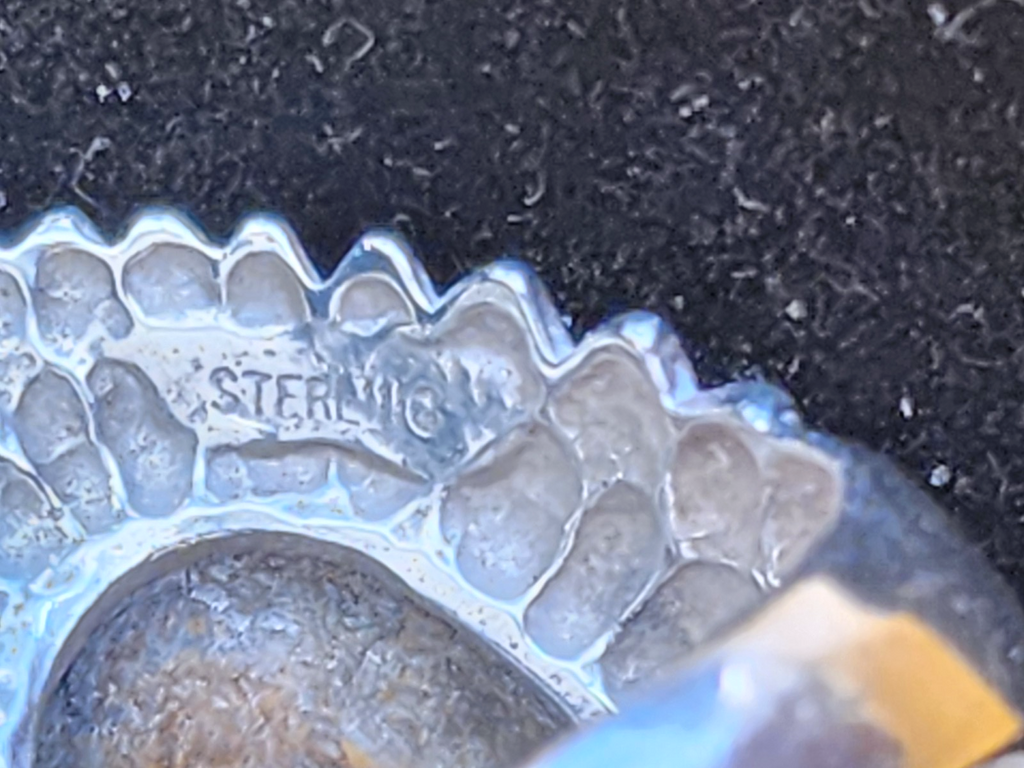 Vintage Ted Ott Sterling Silver & Turquoise Eagle Ring Size 12