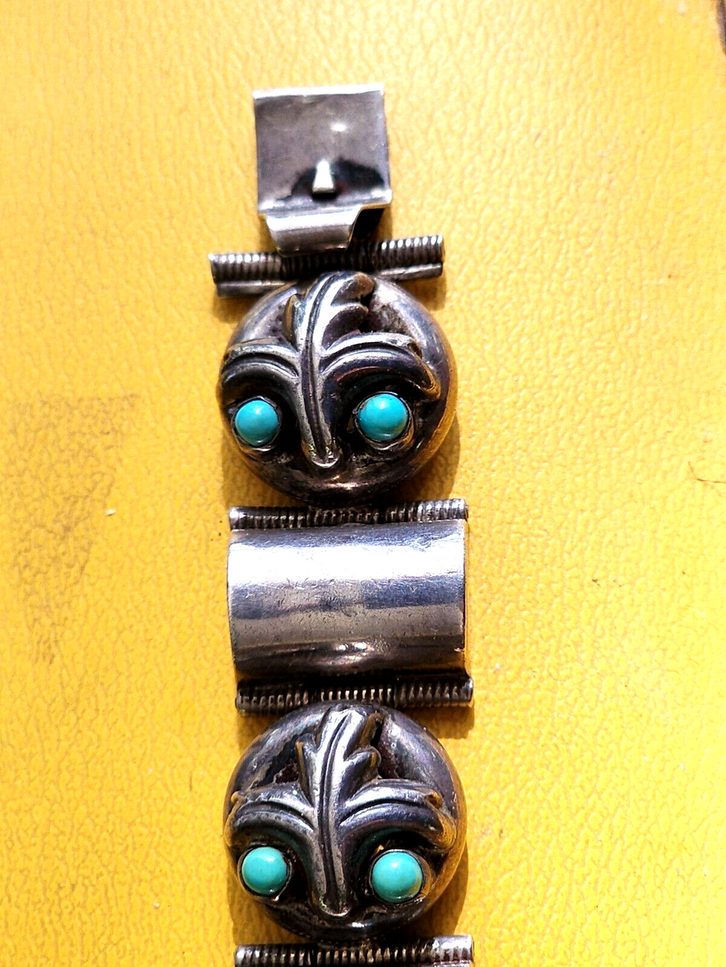 Vintage Mexican .925 Sterling Silver BRACELET with Blue Turquoise Stones