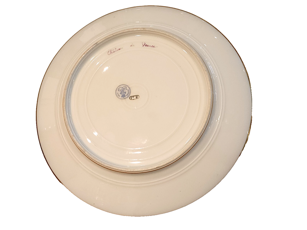 Sevres Porcelain Plate Chateau Des Veauce 19c