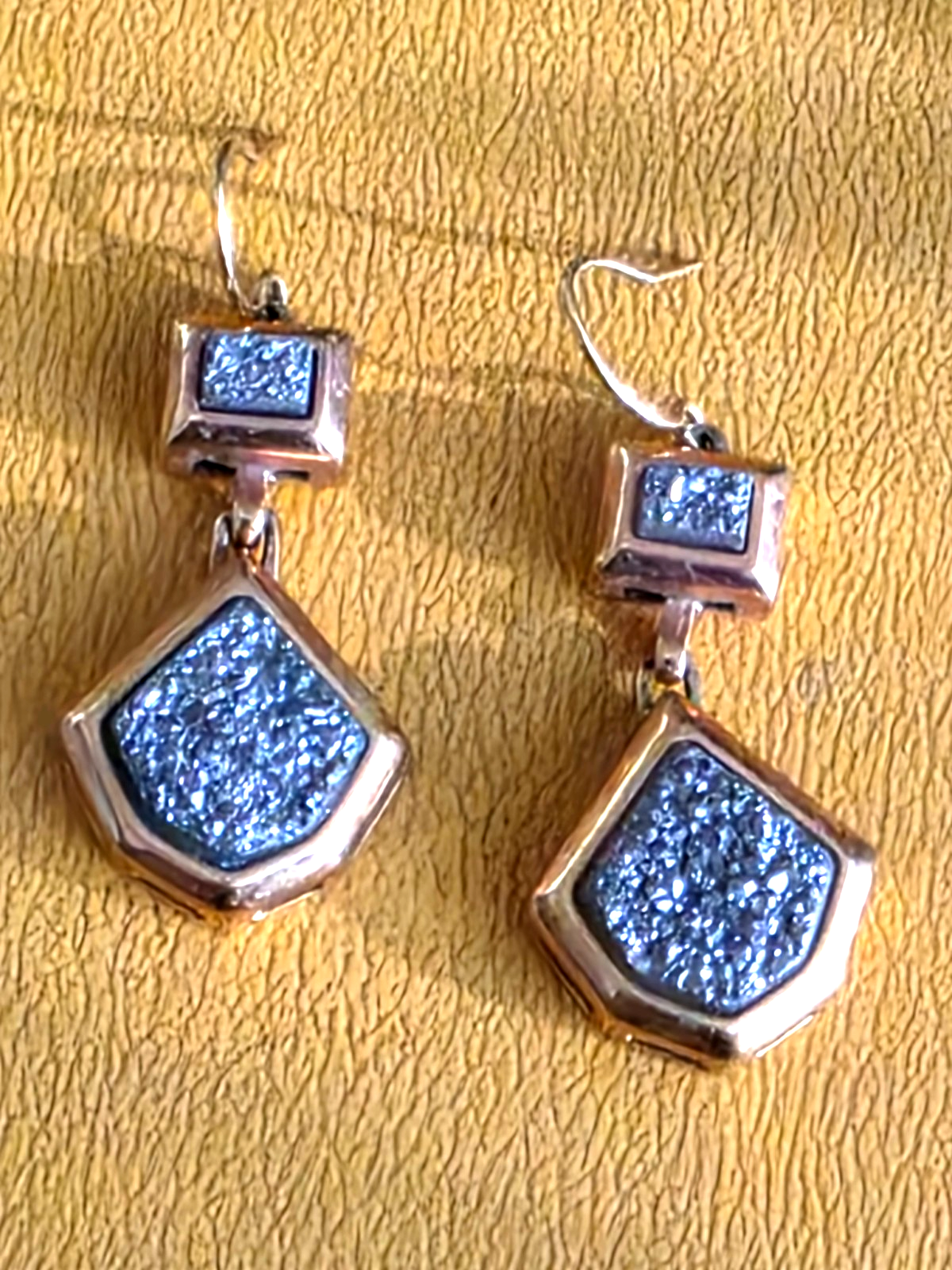 Marcia Moran Rounded Goldtone Druzy Earrings