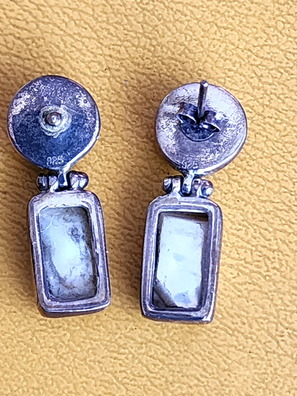 Sterling Silver Coral & Mother Of Pearl Earrings