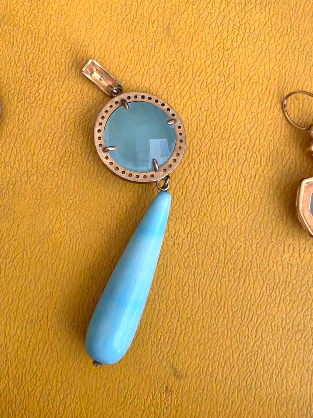 Pendientes Largos De Pata De Ley 925 sterling silver Tourquoise Earrings
