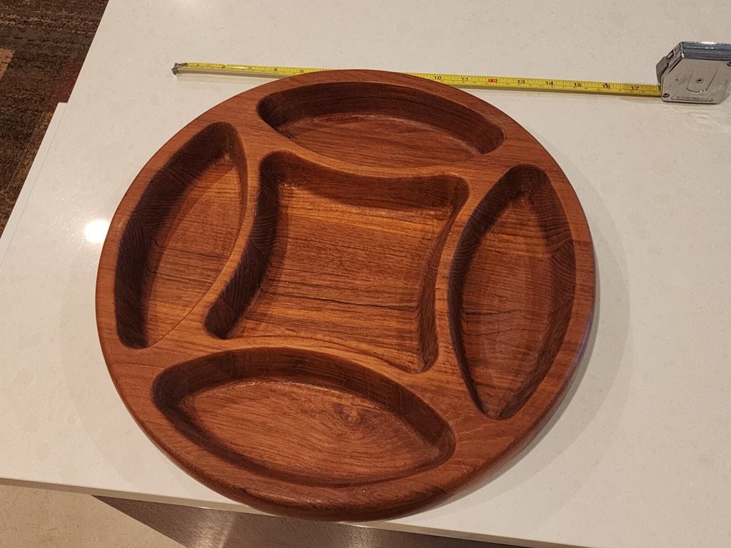 Vintage Dansk Teak 15” Five Divided Compartment Tray