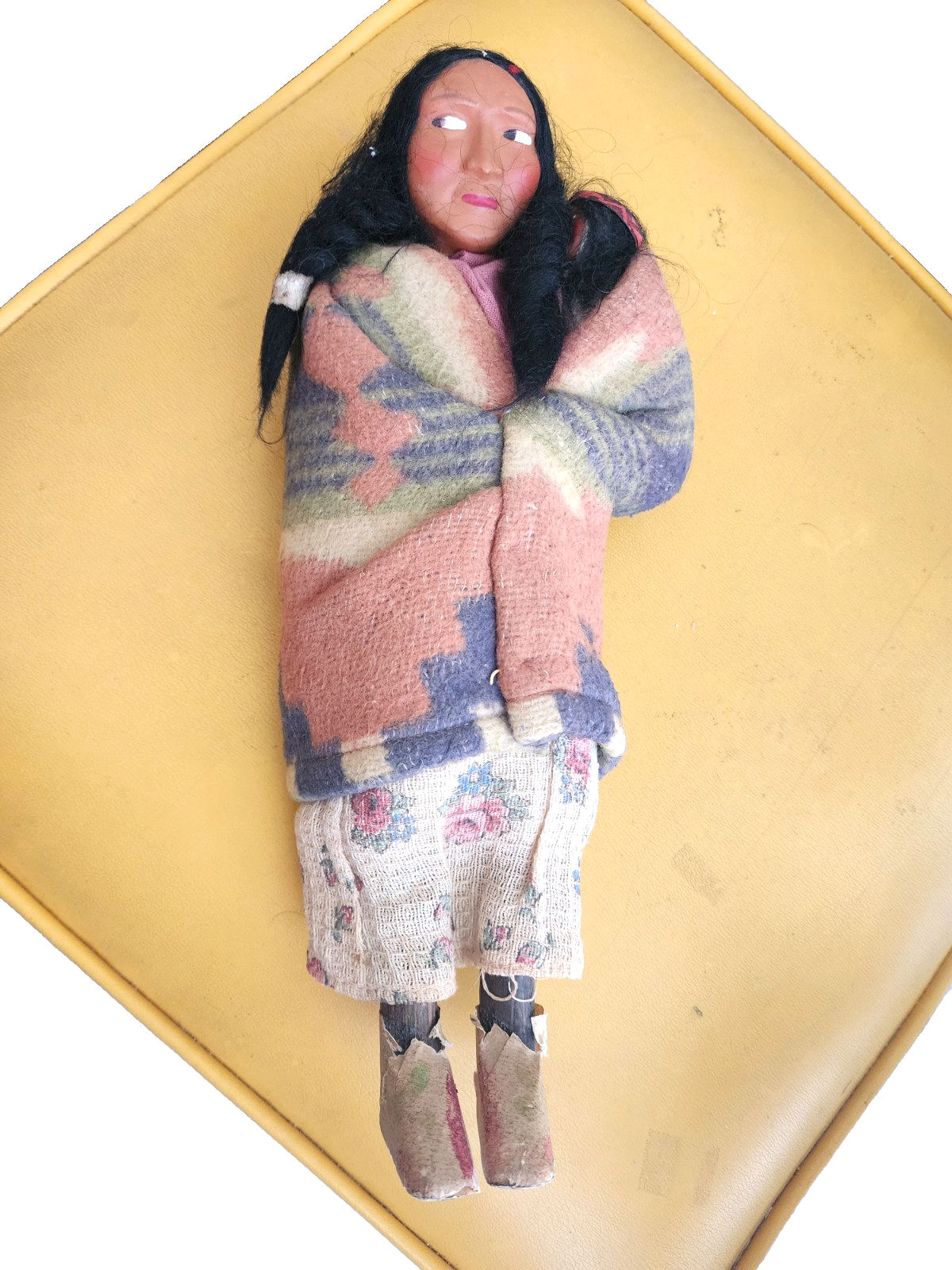 ANTIQUE SKOOKUM MOTHER  BABY INDIAN Doll 12" Blanket BEAUTIFUL