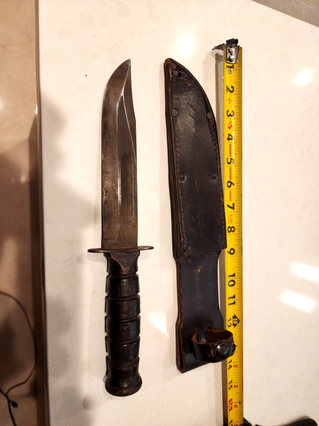 Vintage U.S. Camillus MK2 Fighting Knife with Sheath