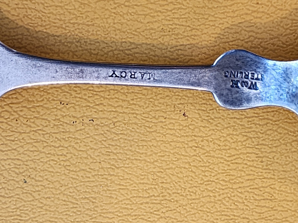 Wood & Hughes Sterling Shell TEASPOON 5 3/4" Jessie Monogram